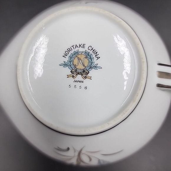 Vintage Noritake China BLUEBELL #5558 Creamer set platinum Japan - Picture 10 of 10